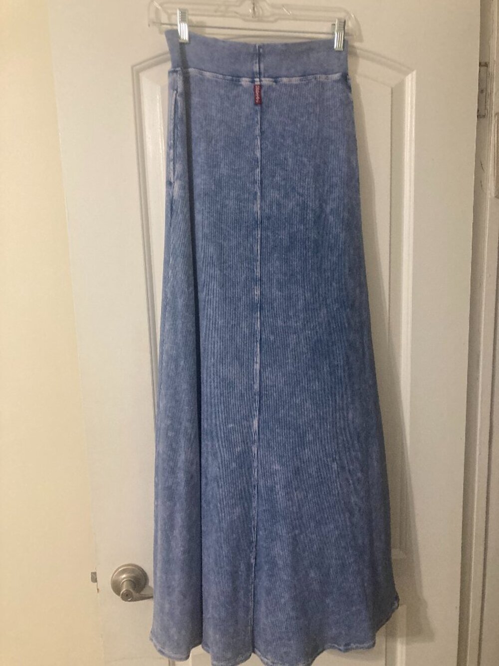 Hard Tail maxi ribbed light denim skirt size M
